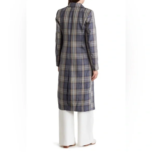 Avec Les Filles Plaid Duster Trench Coat. NWOT